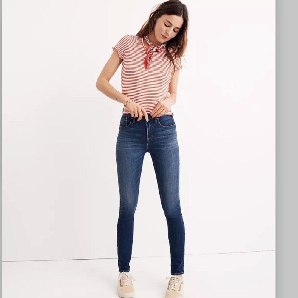 Madewell 10” High Rise Skinny Jeans in Danny Wash, Tencel Edition